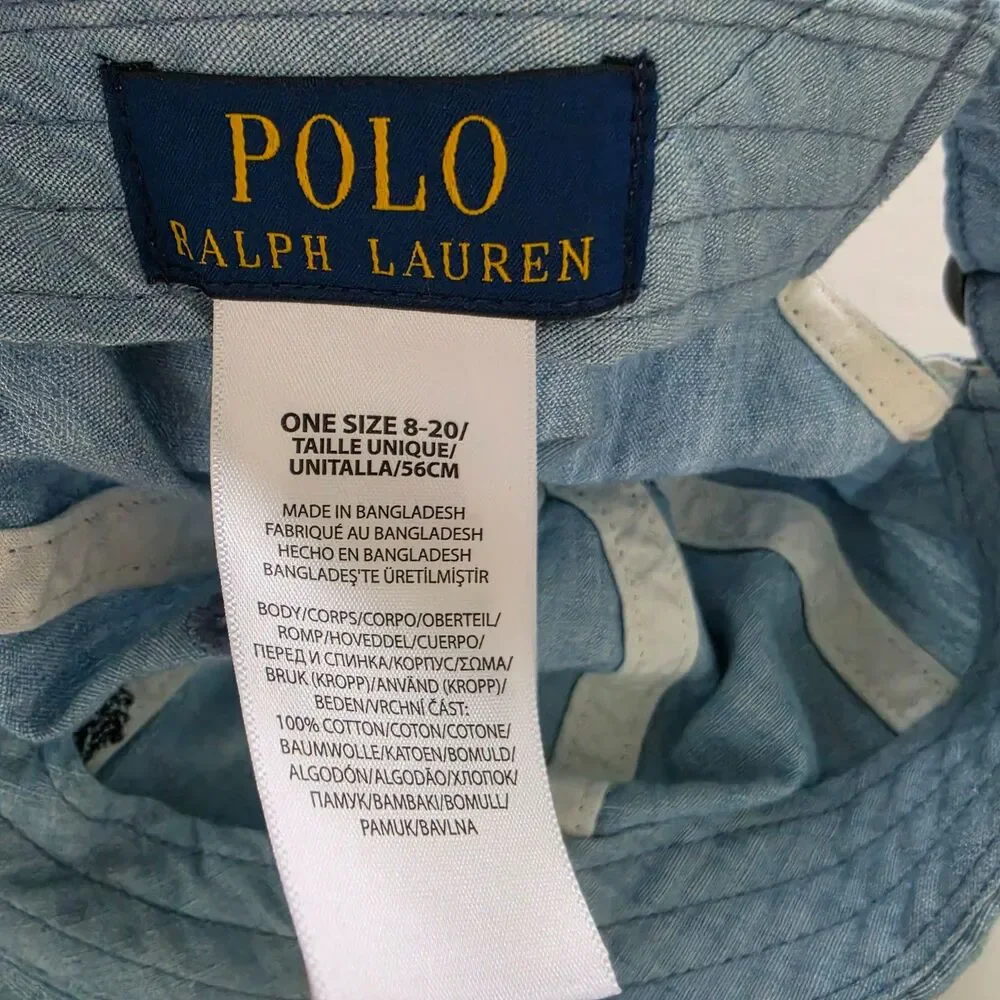 Polo Ralph Lauren Toddler Kids Baseball Cap Unisex Chambray One Size 8-20
